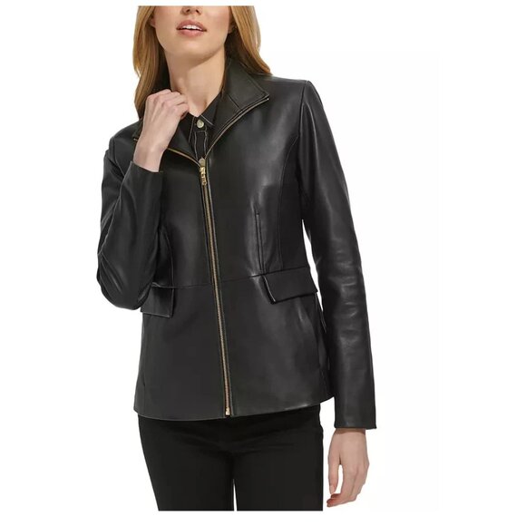 New Cole Haan Leather Jacket Size Large - Picture 5 of 5